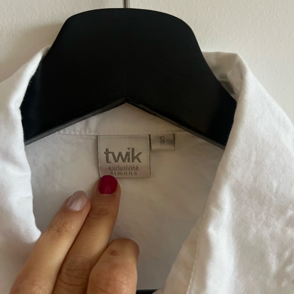 White crop chemise with tie detail - Picture 2 of 5